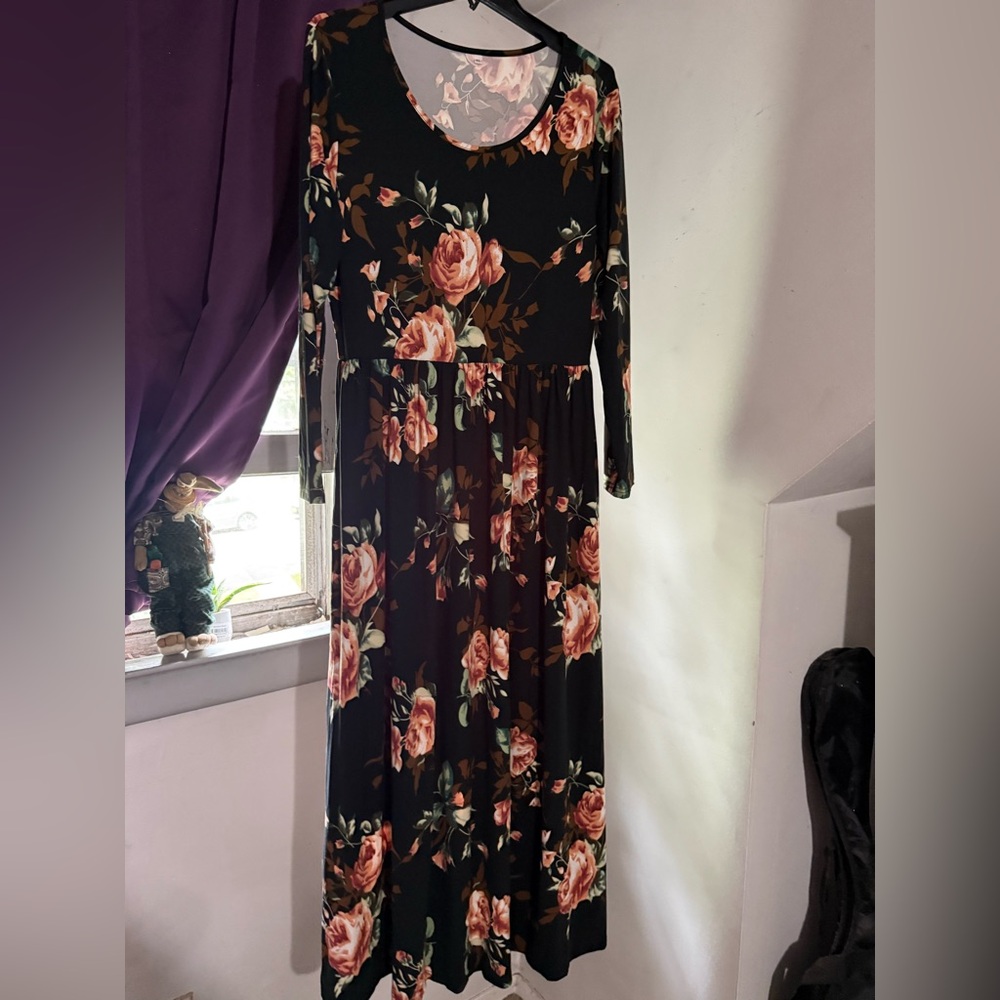 BOHO vintage floral rayon dress NWOT